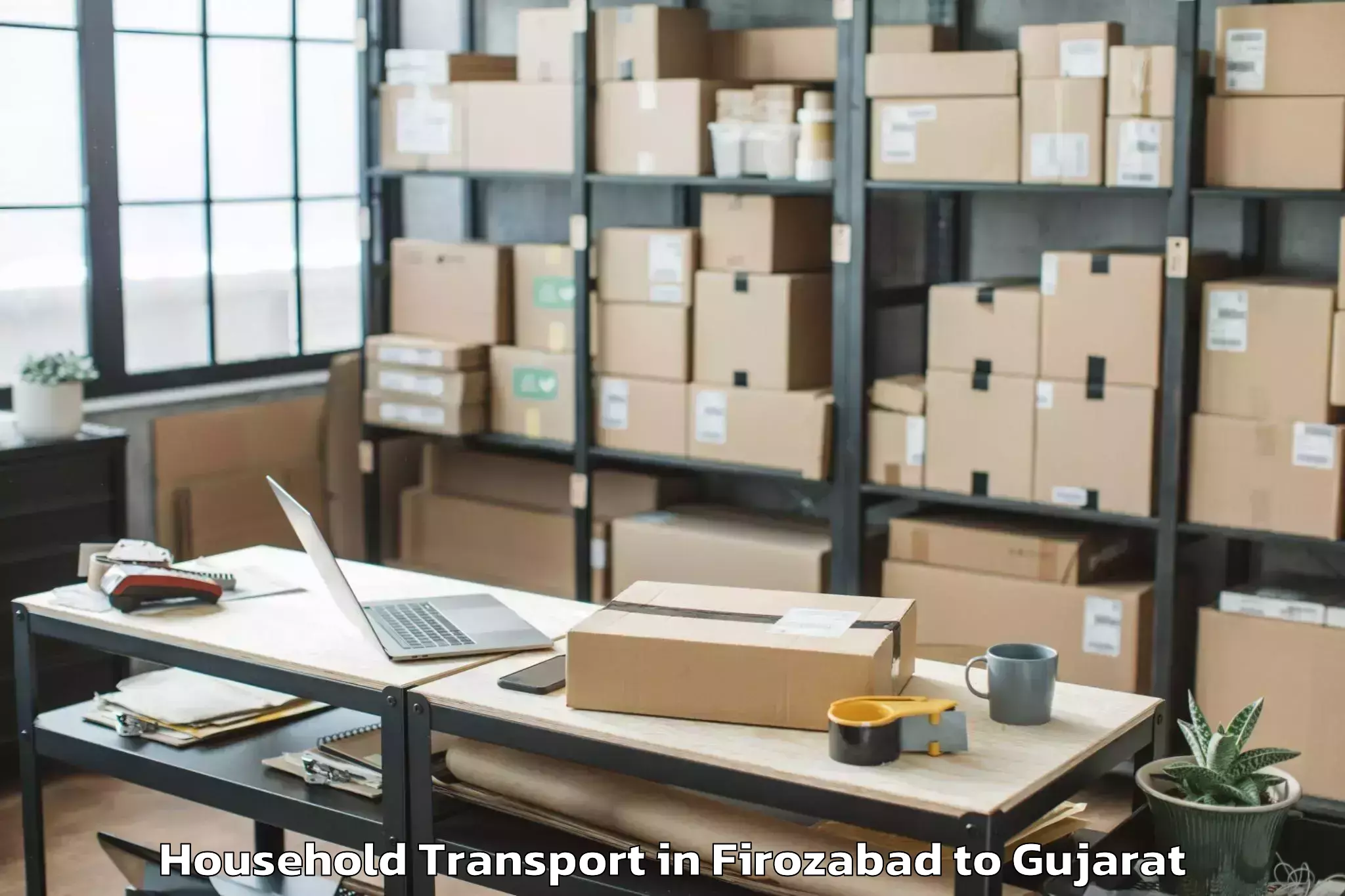 Top Firozabad to Rk University Rajkot Household Transport Available